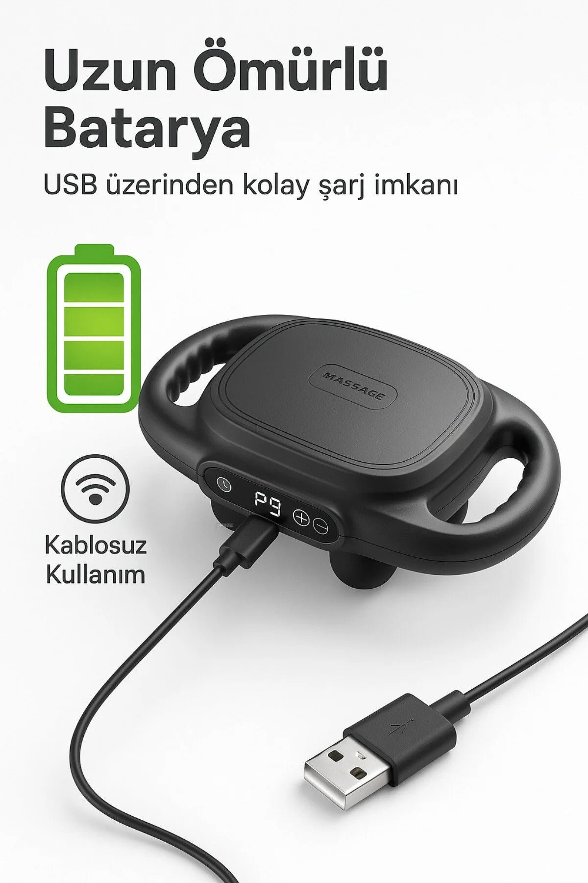 RYZE® Pulse – Derin Titreşimli Masaj Aleti (Boyun, Sırt ve Bel İçin)
