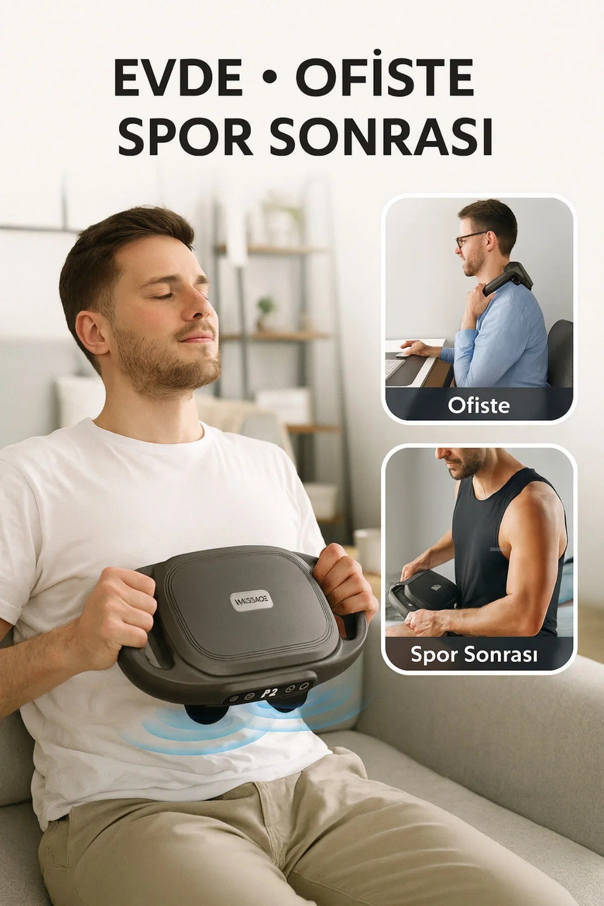 RYZE® Pulse – Derin Titreşimli Masaj Aleti (Boyun, Sırt ve Bel İçin)